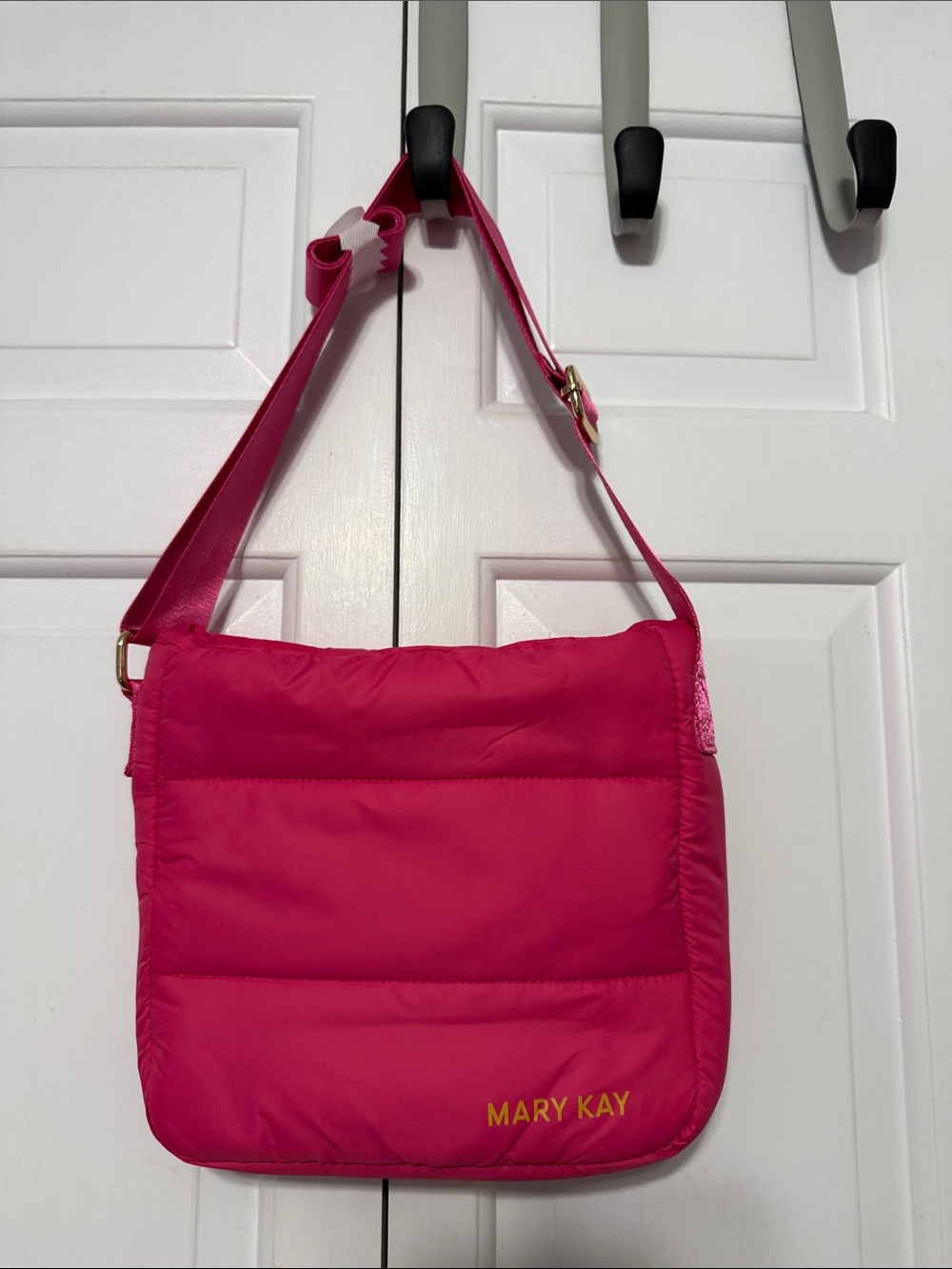 Mary Kay Branded Hot Pink Puffer Crossbody Bag